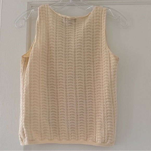 Theory Crochet Top Minimalist Quiet Luxury Coastal Cottagecore - Picture 11 of 12